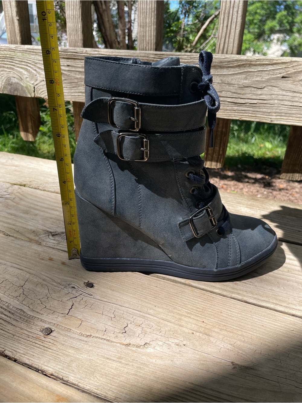 Nature Breeze Women's Lace Up Wedge Boots - Picture 10 of 10